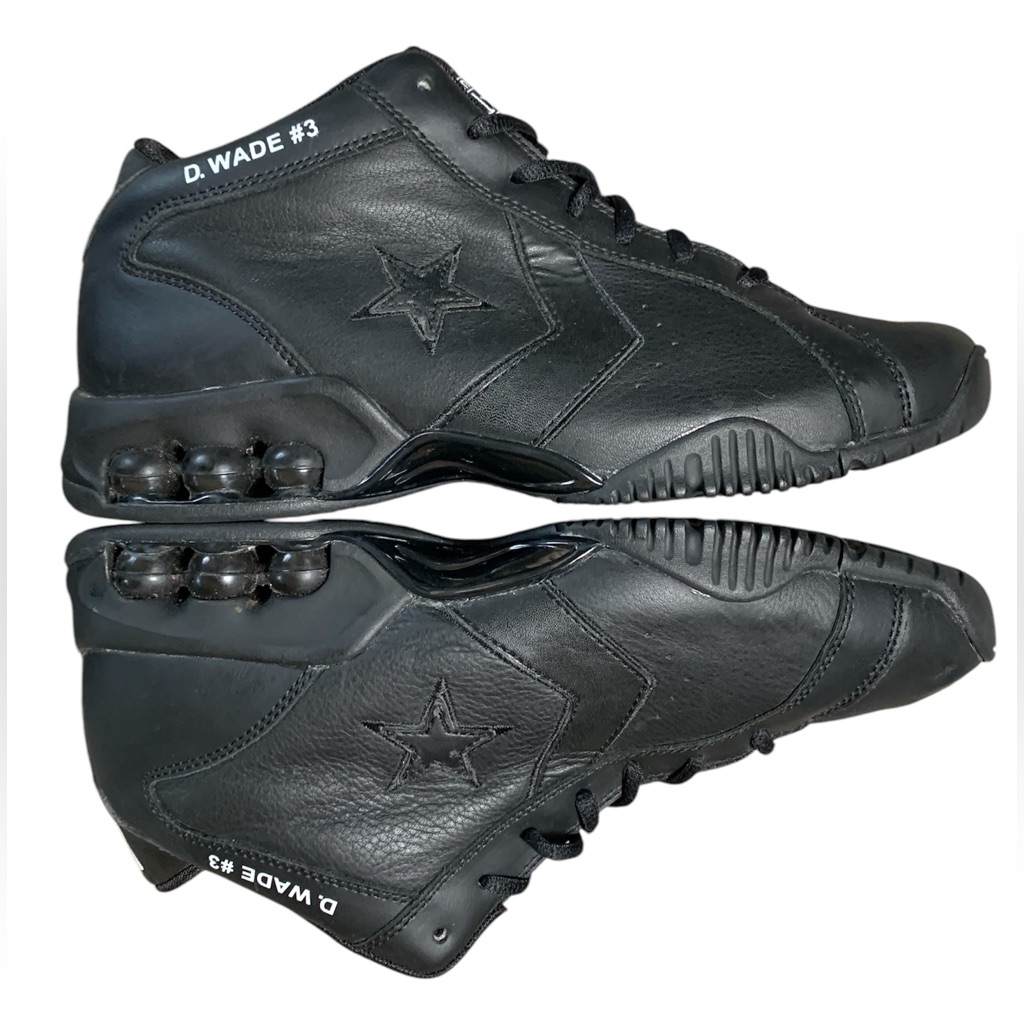 Converse Dwyane Wade Icon Pro Black Leather Basketball Sneakers Mens 10 2004